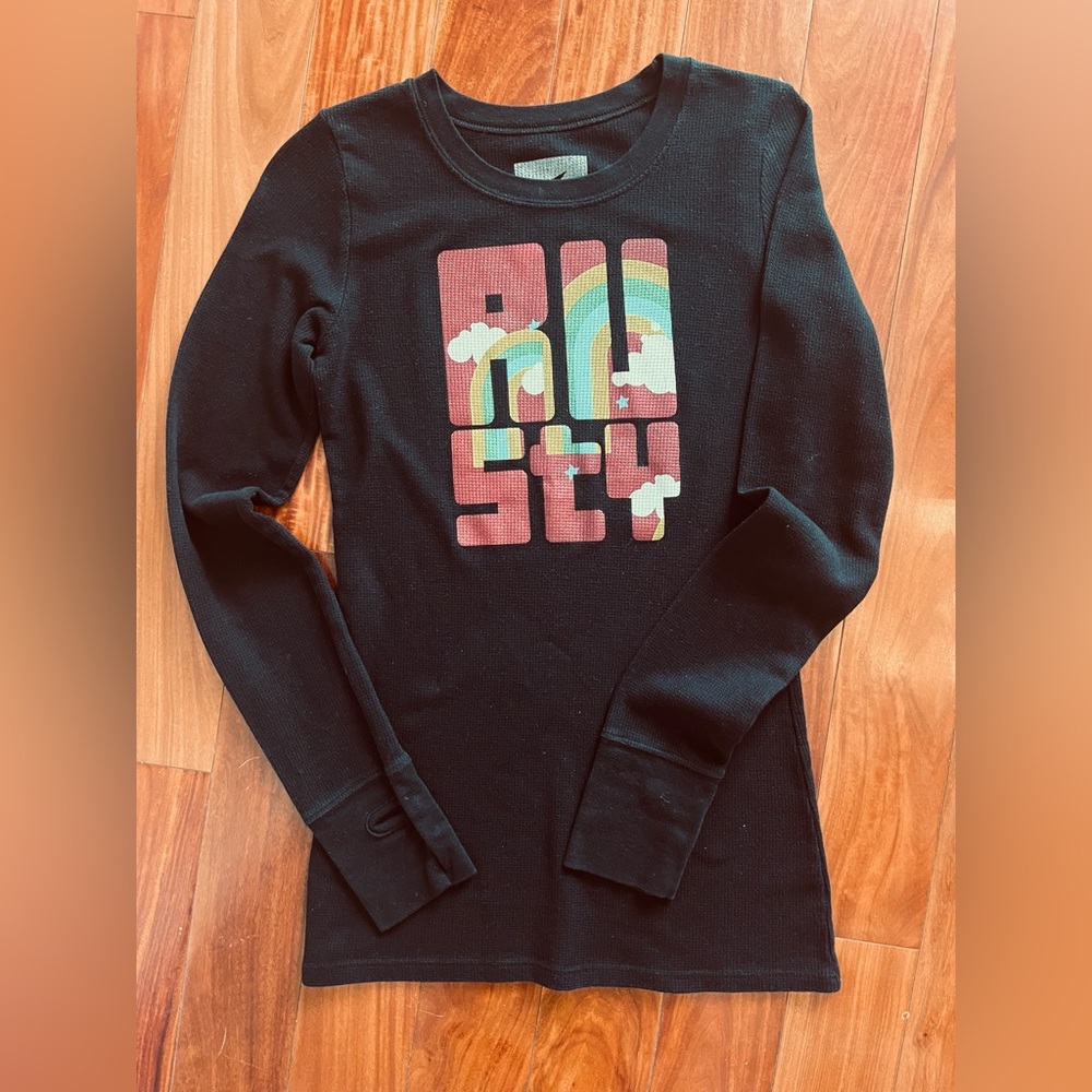Rusty brand thermal long sleeve tee. Size L